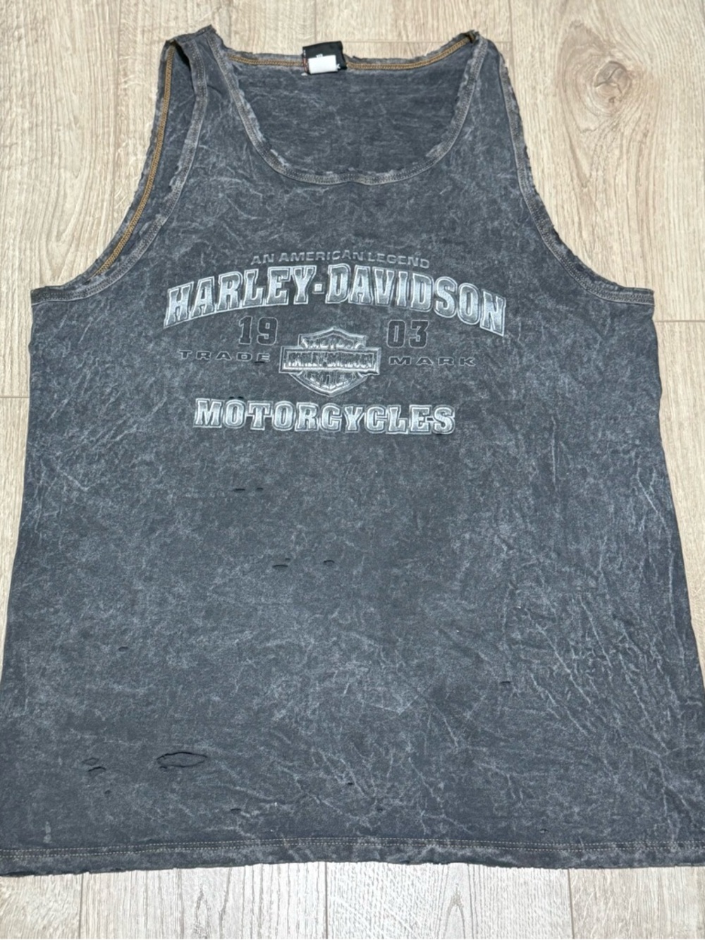 Authentic Harley-Davidson Hawaii Washed Charcoal Gray Graphic Muscle Tank Large - Picture 4 of 10